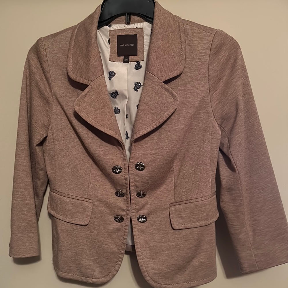 The Limited Med. Brown Blazer with hook eye closures